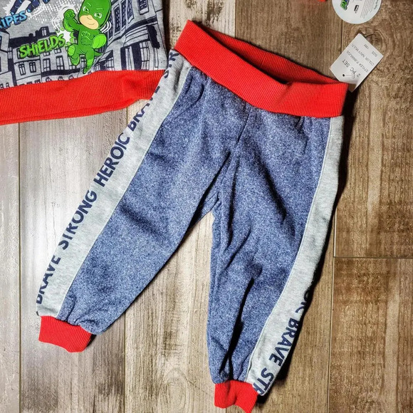NWT PJ Masks Boys' Wings Stripes Shields Pullover & Jogger 2 Pc Outfit Set 18M - Picture 13 of 15